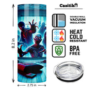 Casitika Horror Movie Merchandise. Horror Gifts. 20 Oz Halloween Tumbler With Lid And Straw. Scary Movie Cups For Horror Room Decor.