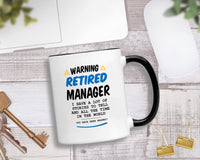 Casitika Retired Manager Gift. 11 Oz Management Coffee Mug. Ceramic Cup For Retiring Supervisor Office Worker.