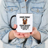 Casitika German Shepherd Gifts. 11 Oz Shepard Coffee Mug. Proud Parent Of A German Shepherd Who Is Sometimes An Ahole And It's Ok. (11 oz Black Handle/Rim)