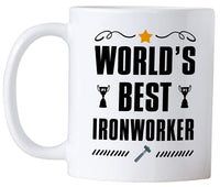 Ironworker Gifts. World's Best Iron Worker 11 Ounce Coffee Mug. Cup Gift Idea for Co-Worker.