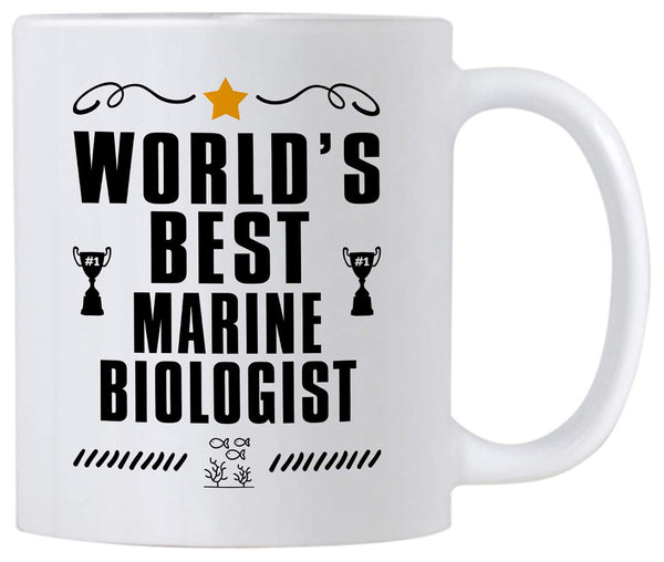 Marine Biology Gifts. World's Best Biologist 11 Ounce Coffee Mug. Gift Idea for Ocean Lover or Co-Worker.