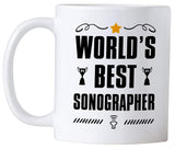 Sonography Gifts. 11 Ounce World's Best Sonographer Mug. Gift Idea for Ultrasound Tech Friend or Co-Worker.
