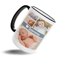 Custom Grey Photo Gallery Coffee Mug